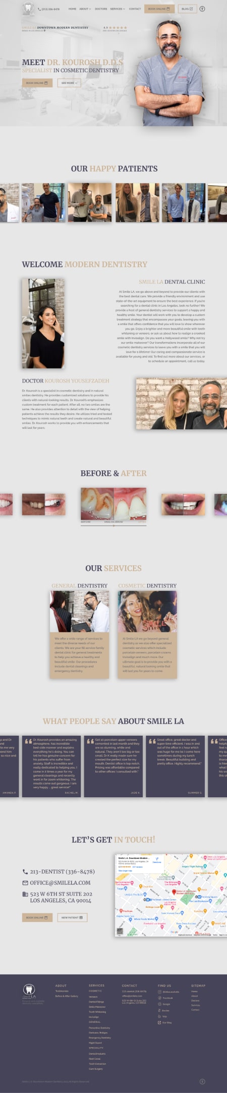 Zmodernizowany projekt strony internetowej kliniki dentystycznej Smile LA