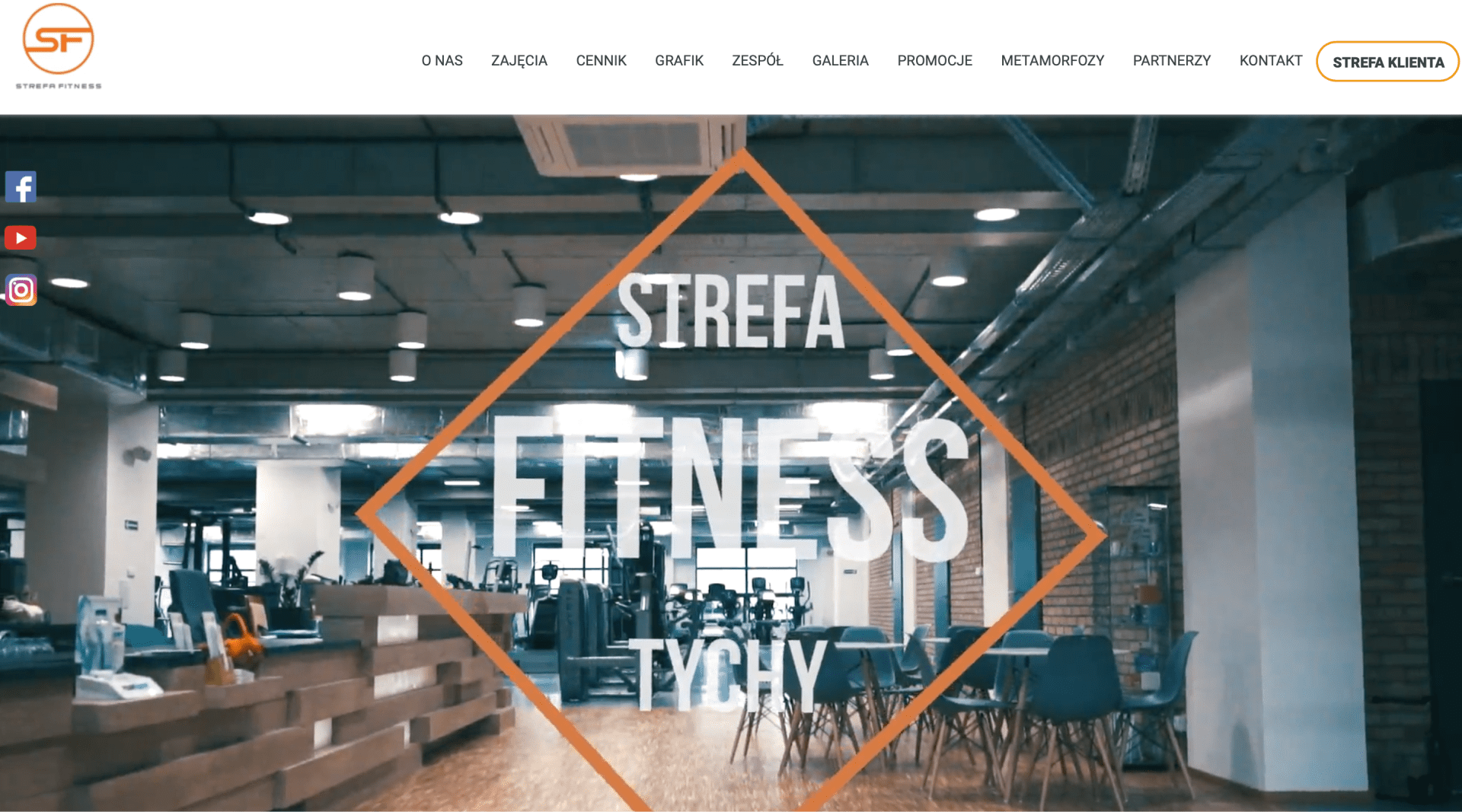 Stara wersja strony internetowej siłowni Strefa Fitness